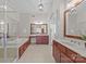 Elegant bathroom with double vanity and large mirror at 9440 Wallace Pond Dr, Huntersville, NC 28078