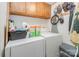 Laundry room with washer, dryer, and cabinets at 334 Tirzah Church Rd, Lancaster, SC 29720