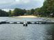 Private lake access with floating docks and sandy beach at 104 Cardinal Ave, New London, NC 28127