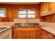Stainless steel kitchen sink with wood cabinets at 2926 Englewood Dr, Shelby, NC 28150