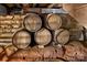 Stone basement with four wooden barrels at 104 Leslie Loop, Mooresville, NC 28115