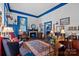 Bright library with hardwood floors, fireplace and built-in bookcases at 104 Leslie Loop, Mooresville, NC 28115