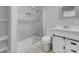 Clean bathroom with a shower/tub combo and white vanity at 728 Jefferson Ave, Rock Hill, SC 29730