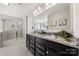 Modern bathroom with double vanity and walk-in shower at 1568 Whitman Ct, York, SC 29745