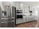 Modern kitchen with stainless steel appliances and gray cabinets at 1568 Whitman Ct, York, SC 29745