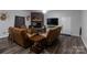 Spacious living room featuring a stone fireplace and comfortable seating at 907 Bethlehem Rd, Kings Mountain, NC 28086