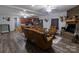 Spacious living room with hardwood floors and a stone fireplace at 907 Bethlehem Rd, Kings Mountain, NC 28086