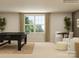Game room with ping pong table, seating, and large window at 4476 Potter Wheel Dr, Fort Mill, SC 29715
