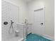 Clean white tile and modern fixtures in this dog wash area at 108 Augusta Ln, Shelby, NC 28150
