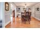 Bright dining room with hardwood floors and built-in shelving at 715 Myrtle Dr, Rock Hill, SC 29730