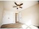 Bedroom with ceiling fan and double doors to closet at 859 E Zion Church Rd, Shelby, NC 28150