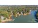 Aerial view highlighting lakefront lot with private access at 364 Catalina Dr, Mooresville, NC 28117