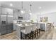 Modern kitchen with gray cabinets, stainless steel appliances, and an island at 5311 Carden Dr, Charlotte, NC 28227