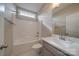 Clean bathroom with bathtub, shower, and vanity at 10881 Greenvale Dr, Harrisburg, NC 28075