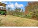 Landscaped backyard with a view of a wooded area at 7006 Garden Hill Dr, Huntersville, NC 28078