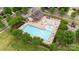 Community pool, clubhouse, and playground aerial view at 7006 Garden Hill Dr, Huntersville, NC 28078