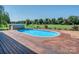 Oval above ground pool with large surrounding deck at 864 Stallion Spirit Trl, Clover, SC 29710