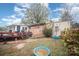 Side yard view with deck and landscaping at 108 Leslie Dr, Shelby, NC 28152