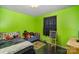 bedroom with green walls, a twin bed, and a chalkboard at 108 Leslie Dr, Shelby, NC 28152