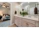 Double vanity bathroom with marble countertop at 2522 Green Point Ln, Denver, NC 28037