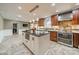 Bright kitchen with large island and stylish backsplash at 9201 Doe Ct, Charlotte, NC 28277