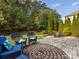 Relaxing backyard patio with seating area, surrounded by lush landscaping at 1838 Larkspur Way, Fort Mill, SC 29708