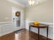 Bright and spacious entryway with hardwood floors and decorative table at 1838 Larkspur Way, Fort Mill, SC 29708