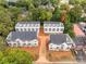 An aerial view showcasing new construction townhomes at 1425 Collier Walk Aly # Csw0211, Charlotte, NC 28205