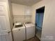 Laundry room with washer, dryer, and overhead shelving at 36245 Nugget Rd # 2, New London, NC 28127