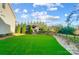 Artificial turf backyard with a pergola and a privacy fence at 1217 Rosecliff Dr, Waxhaw, NC 28173