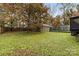 Large backyard with storage shed and privacy fence at 6400 Whitewater Dr, Charlotte, NC 28214