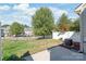 Private backyard with patio and white vinyl fence at 9510 Birkwood Ct, Charlotte, NC 28278