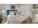 Bedroom with full bed, double closets, and view at 3244 Stelfox St, Charlotte, NC 28262