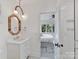 Modern bathroom with white subway tile and updated vanity at 1401 Heather Ln, Charlotte, NC 28209