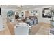 Open living area with large sectional sofa, fireplace and built-ins at 1401 Heather Ln, Charlotte, NC 28209