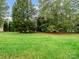 Landscaped backyard with lush green grass and mature trees at 8509 Loxton Cir, Charlotte, NC 28214