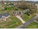 Aerial view of a ranch home with a large backyard and detached shed at 412 Autumnlight Dr, Salisbury, NC 28147