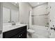 Clean bathroom with shower/tub and updated vanity at 709 Cavesson Way, Monroe, NC 28110