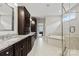 Elegant bathroom with soaking tub, shower, and double vanity at 709 Cavesson Way, Monroe, NC 28110