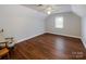 Spacious bedroom with wood flooring and ceiling fan at 14232 Kendalton Meadow Dr, Mint Hill, NC 28227