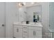 Modern bathroom with double vanity and plenty of counter space at 4147 Merlane Dr, Charlotte, NC 28206