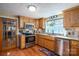 Kitchen with stainless steel appliances and oak cabinets at 4298 Maiden Hwy, Lincolnton, NC 28092