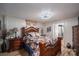 Bedroom with floral bedding and ensuite bathroom access at 4298 Maiden Hwy, Lincolnton, NC 28092