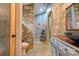 Whimsical bathroom with hand-painted walls, unique sink, and decorative mirror at 2224 Taylor Rd, Shelby, NC 28152