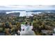 Aerial view of lakefront property with boat slips and community amenities at 119 Plantation Dr, Mooresville, NC 28117