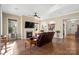 Comfortable living room featuring a fireplace and hardwood floors at 171 Chimney Rock Ct, Denver, NC 28037