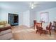 Bright dining area with hardwood floors and access to a patio at 1869 Emma Cir, Lancaster, SC 29720