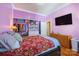 Bedroom with a double bed, large closet, and TV at 402 W 7Th St, Newton, NC 28658