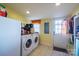 Bright laundry room, featuring washer, dryer, and extra storage at 402 W 7Th St, Newton, NC 28658