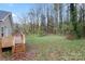 Spacious backyard with wooden deck and lush trees at 519 Westside Cir, China Grove, NC 28023